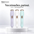 Tondeuse électrique 3 en 1 pour femme avec ses têtes interchangeables