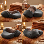 Rituel Jour & Soir RelaxCocoon : Masseur Nomade 4D et Masseur Cocon gris sur un plaid texturé
