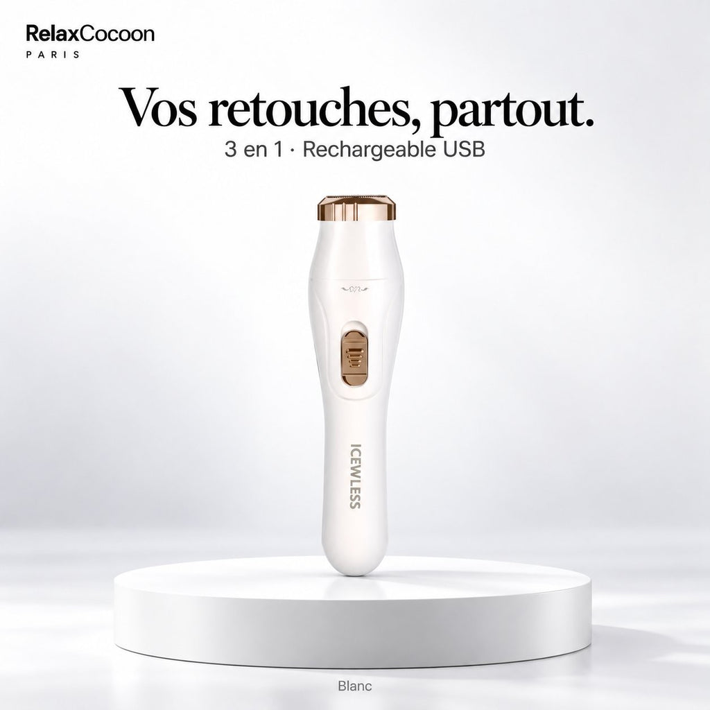 Tondeuse électrique 3 en 1 pour femme, coloris blanc